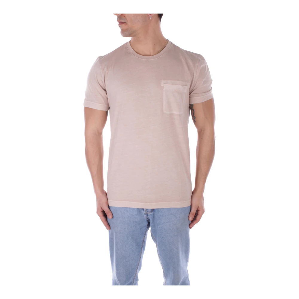 Fay Voorzijde Logo Zak T-shirt Zand Beige Heren