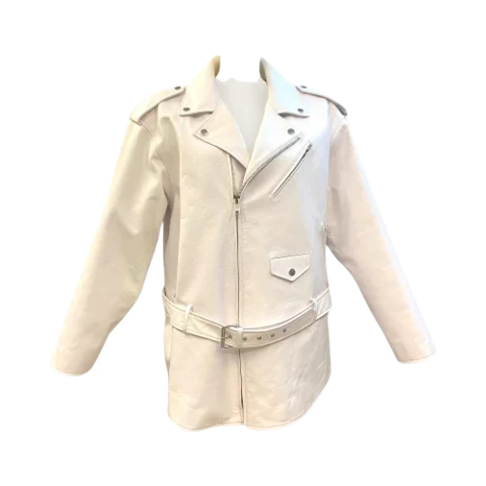 Balenciaga Vintage Pre-owned Leather outerwear Beige Dames