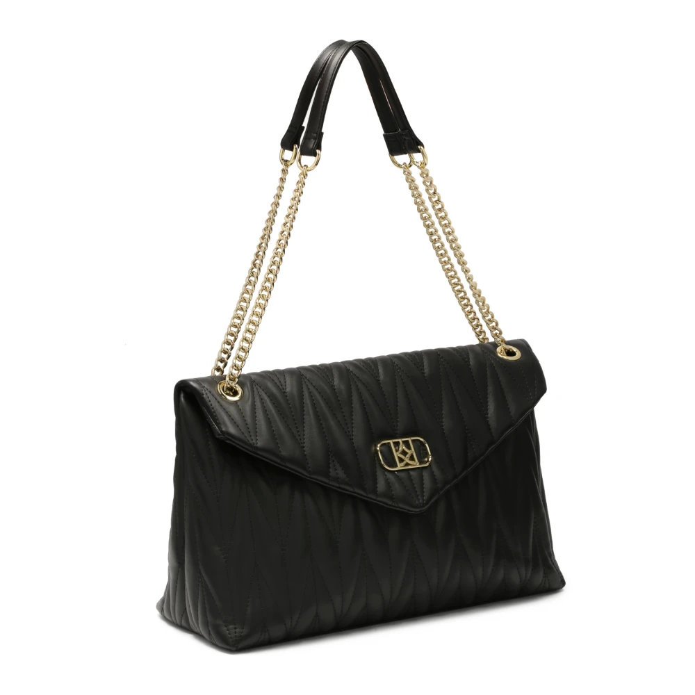 Kazar Zwarte handtas met een ongebruikelijke klep Black Dames