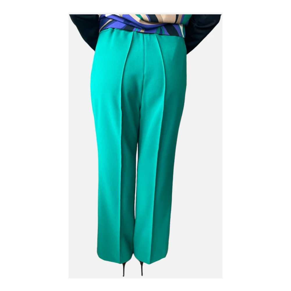 Clips Milano Geplooide Broek Green Dames