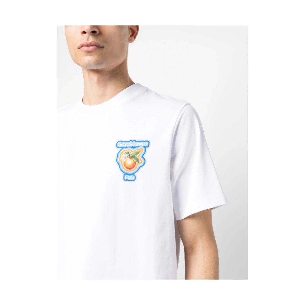 Casablanca Radiating Orange T-Shirt White Heren