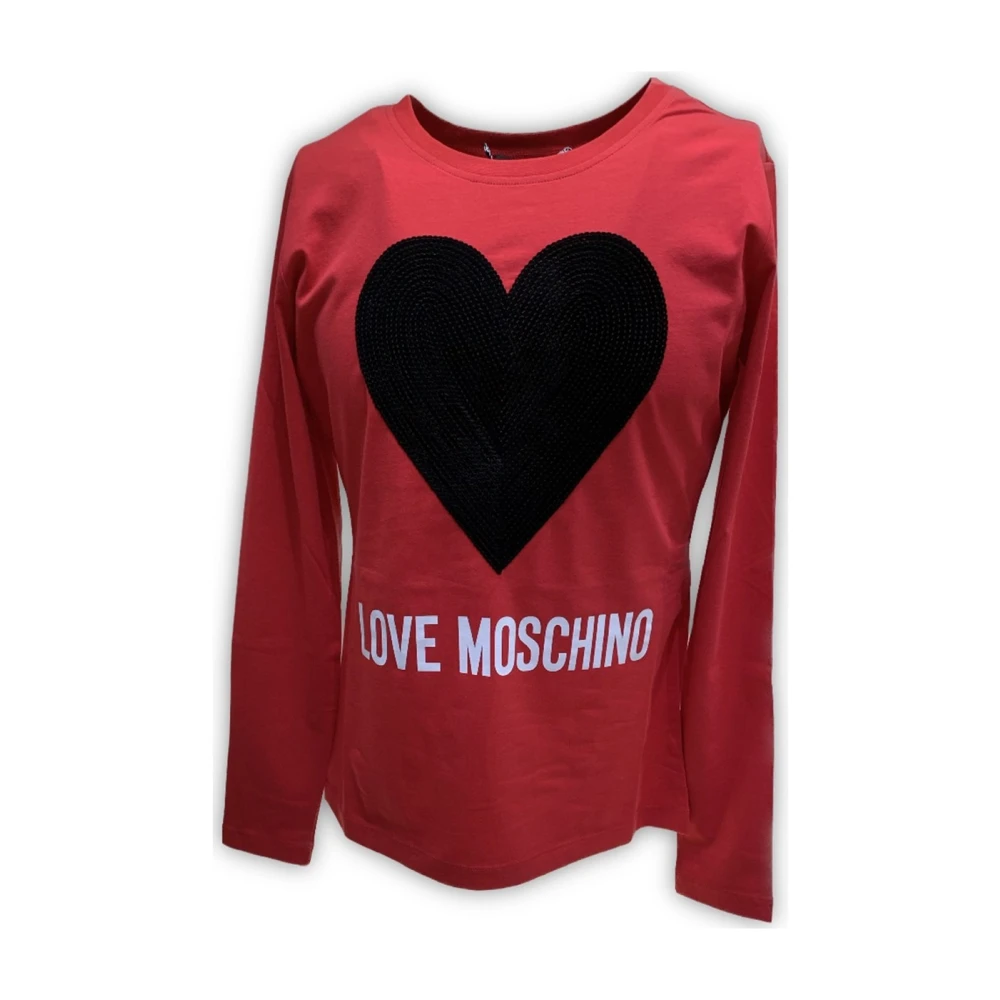 Love Moschino Lange Mouw T-shirt Red Dames