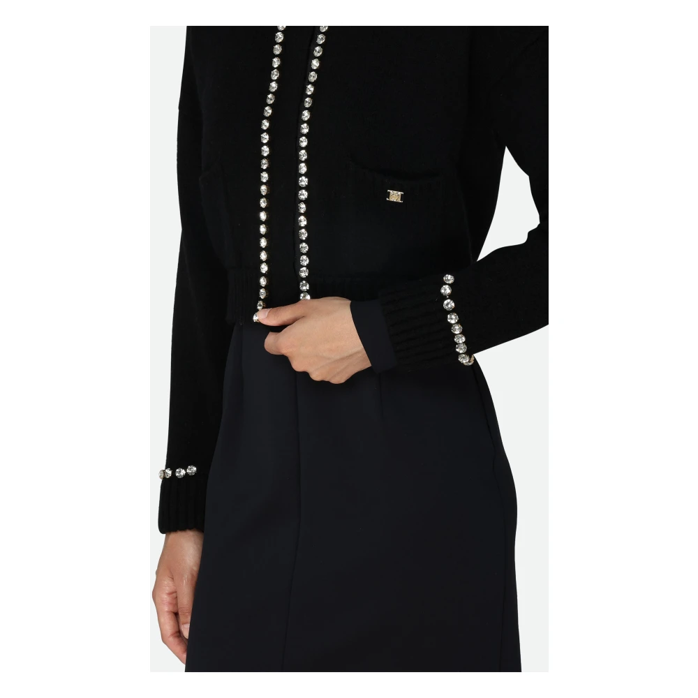 pinko Zwarte Cardigan met Fonkelende Details Black Dames