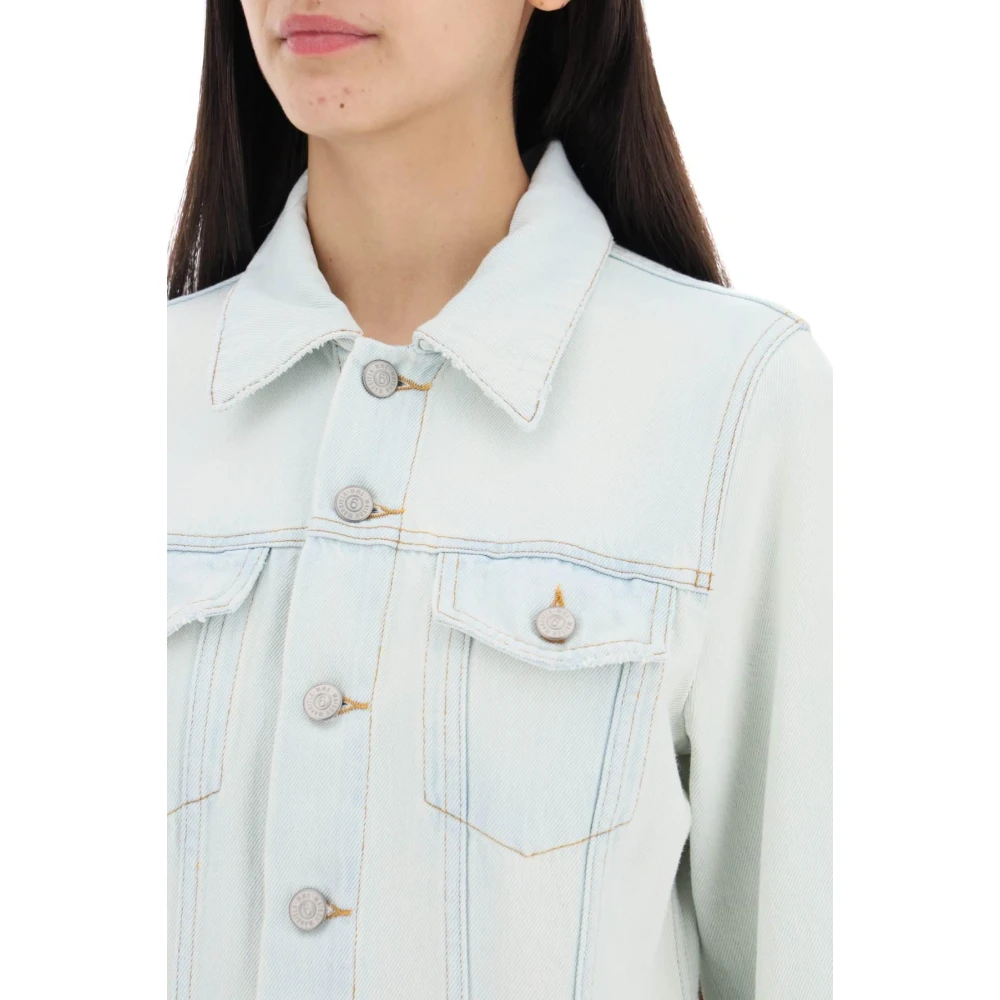 MM6 Maison Margiela Single-Breasted Coats Blue Dames