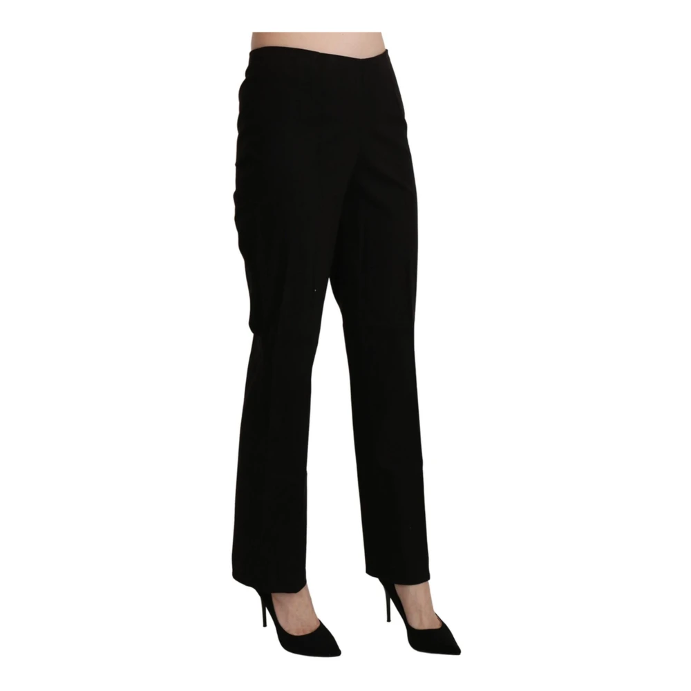 Bencivenga Zwarte Logo Detail Straight Broek Black Dames