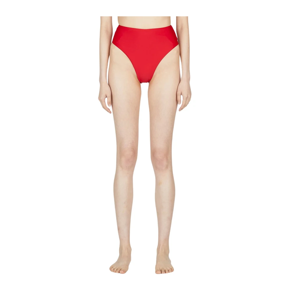 Ziah Retro High Waist Bikini Bottoms Red Dames