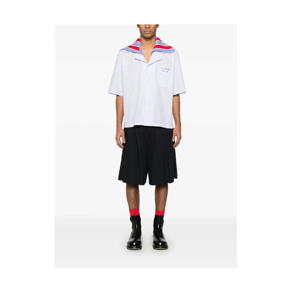 Loverboy by Charles Jeffrey Blauw Gestreept Overhemd met Borstzak Blue Heren