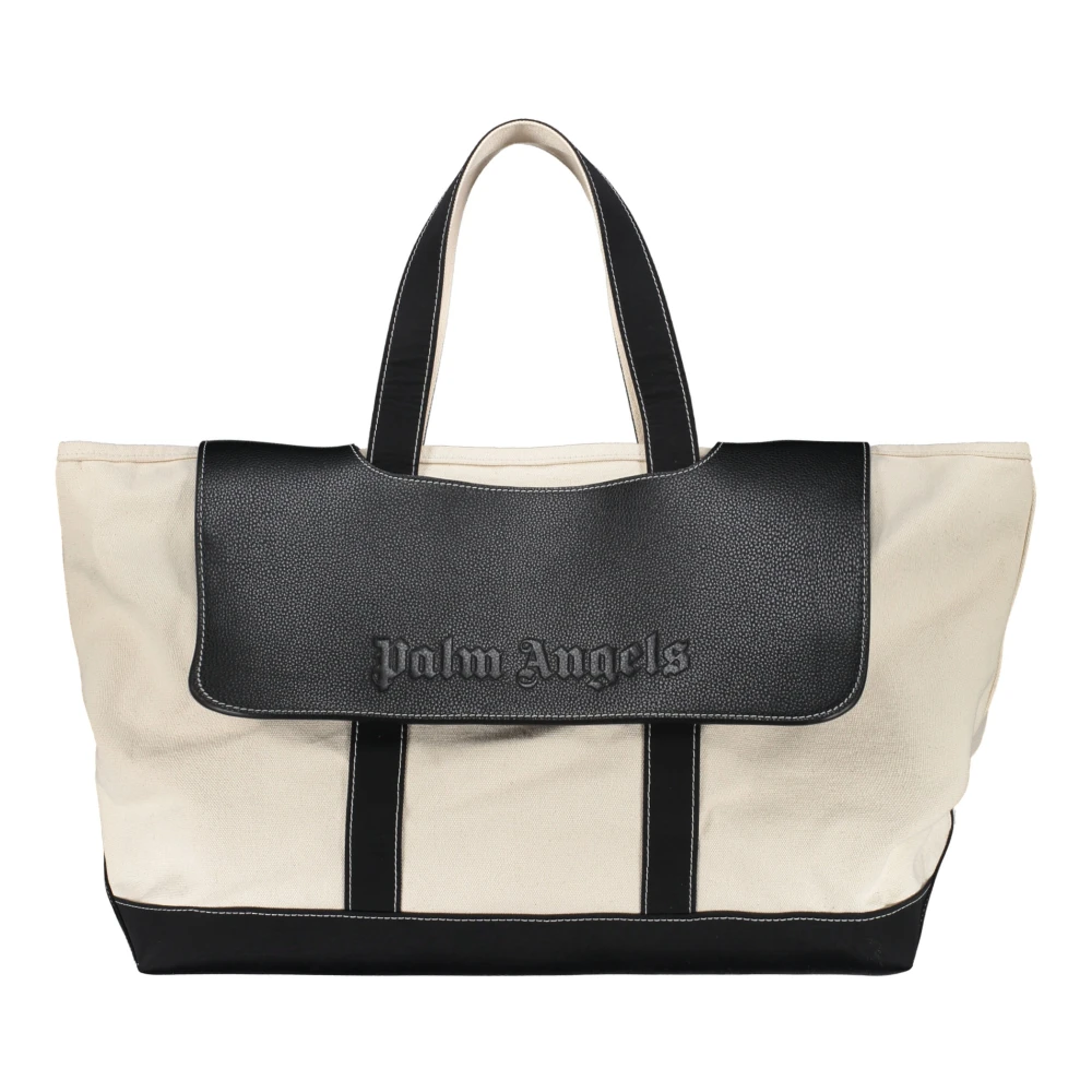 Palm Angels Leren Reistas Beige Heren