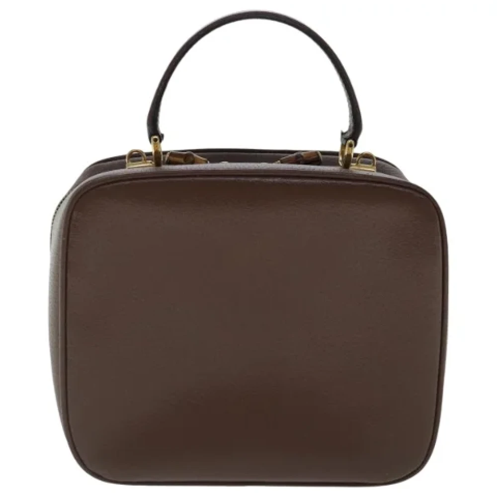 Gucci Vintage Pre-owned Leather handbags Brown Dames