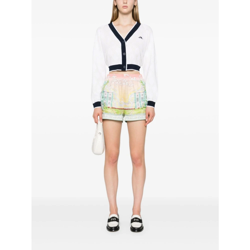 Casablanca Grafische Print Linnen Shorts Multicolor Dames