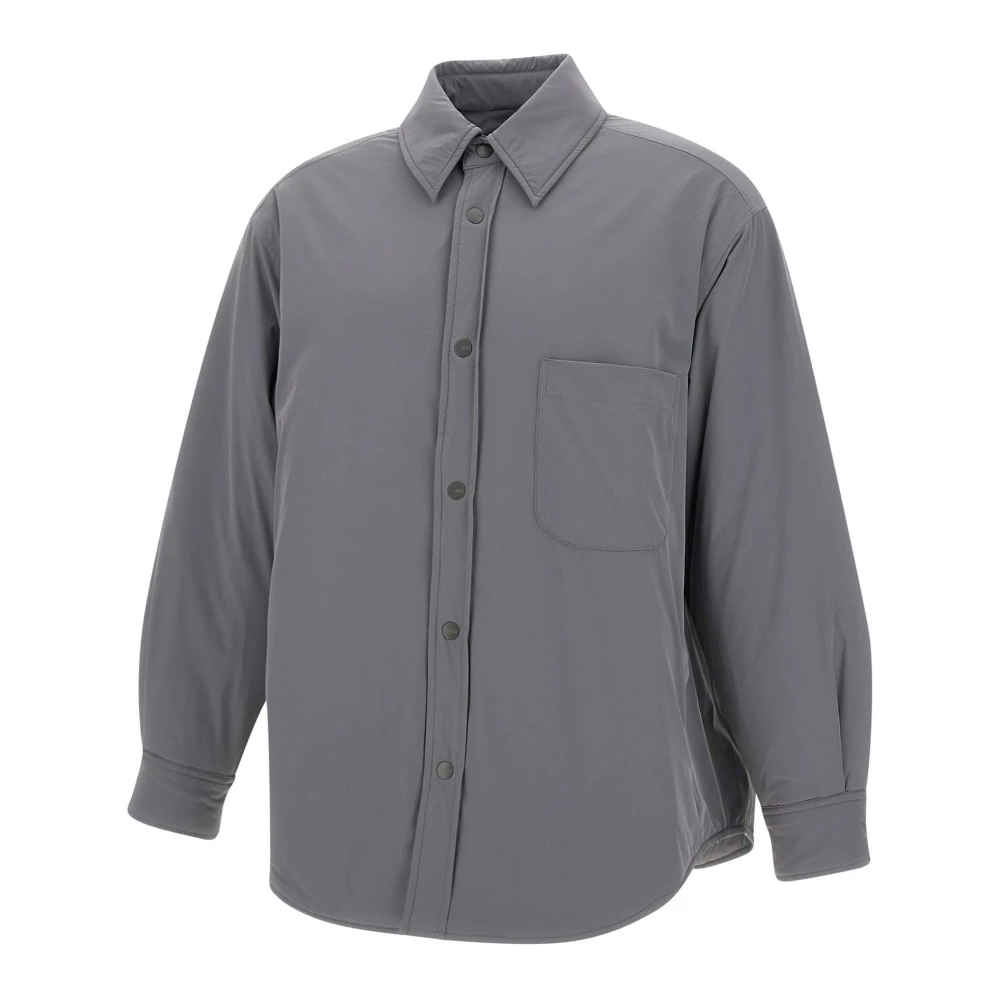 Autry Men's Gray Nylon Jacket With Logo Buttons