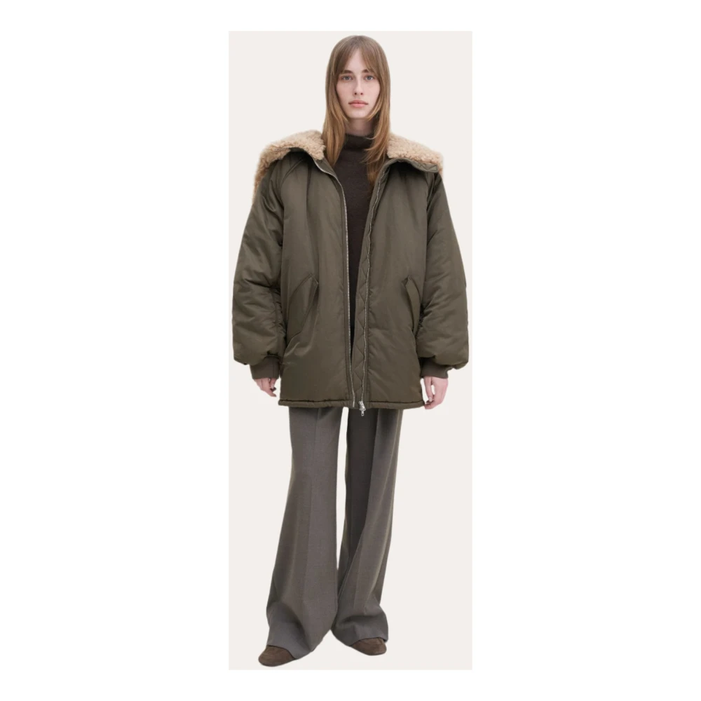 Filippa K Khaki Hooded Bomberjack Green Dames