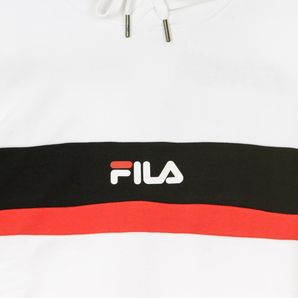 Fila Witte Zwarte Rode Hoodie voor Mannen White Heren