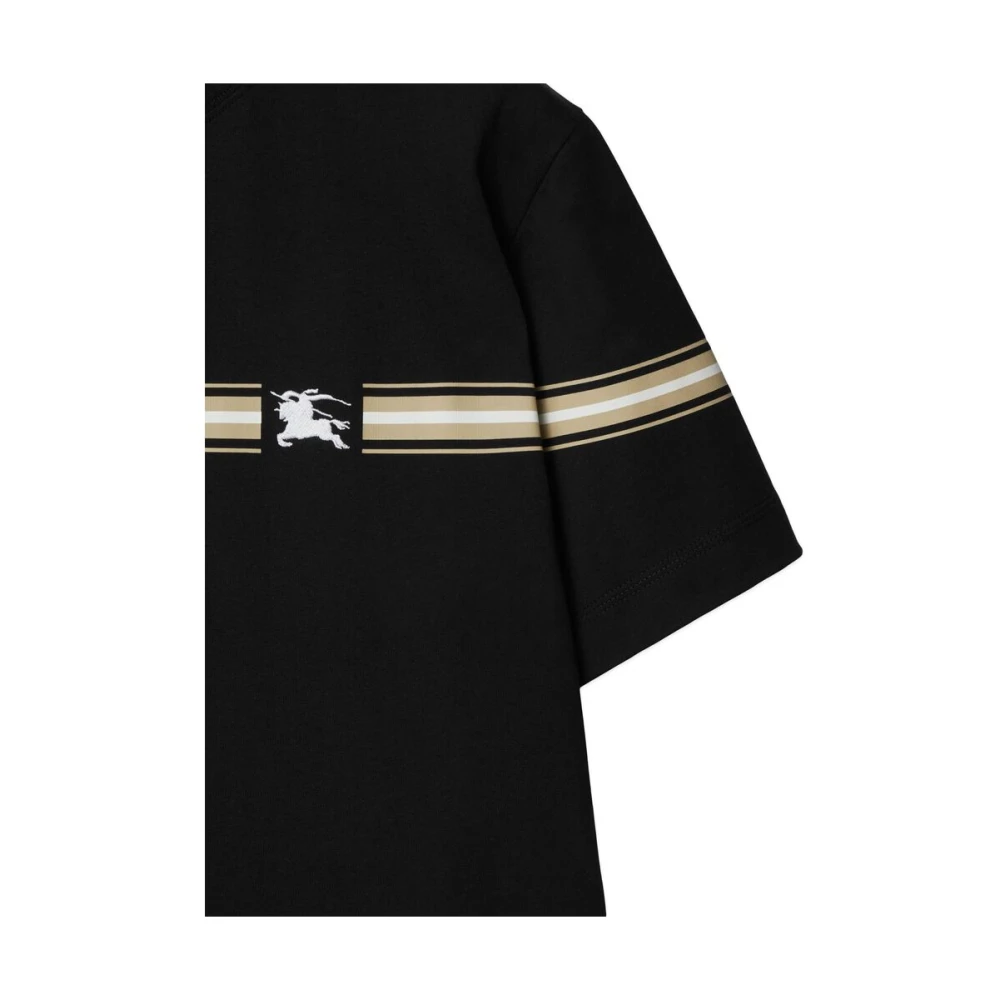 Burberry Zwarte Jersey T-shirt met Equestrian Knight Black Heren