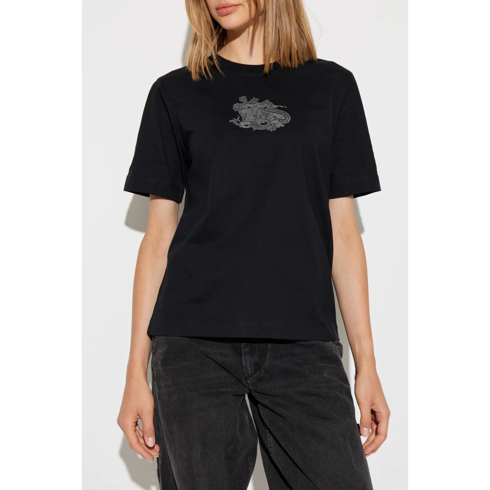 Burberry Katoenen T-shirt Black Dames