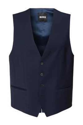 Gilet Regular Fit i stretchande jungfrulig ull