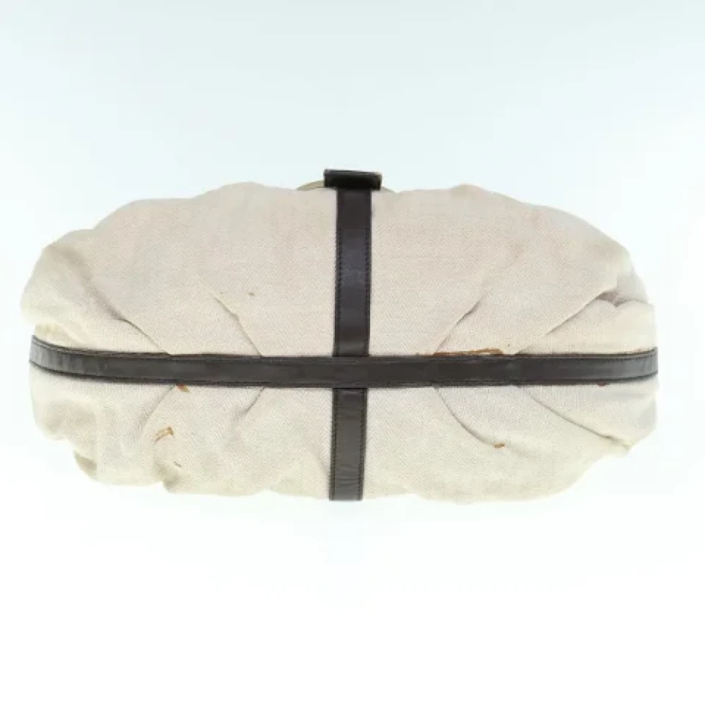 Bvlgari Vintage Pre-owned Canvas handbags Beige Dames
