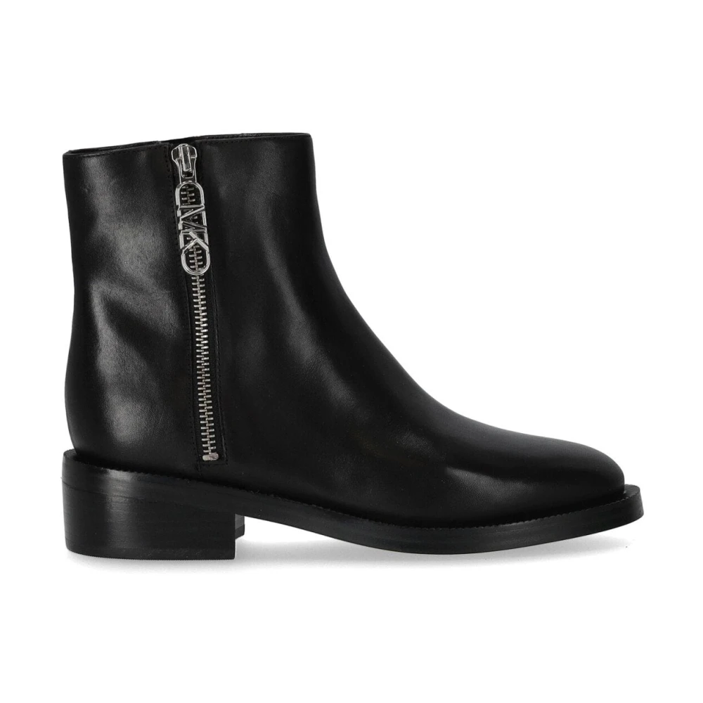 Michael Kors Black Leather Zip Ankle Boot - Female - Ankle Boots - 5 Uk - Shoes