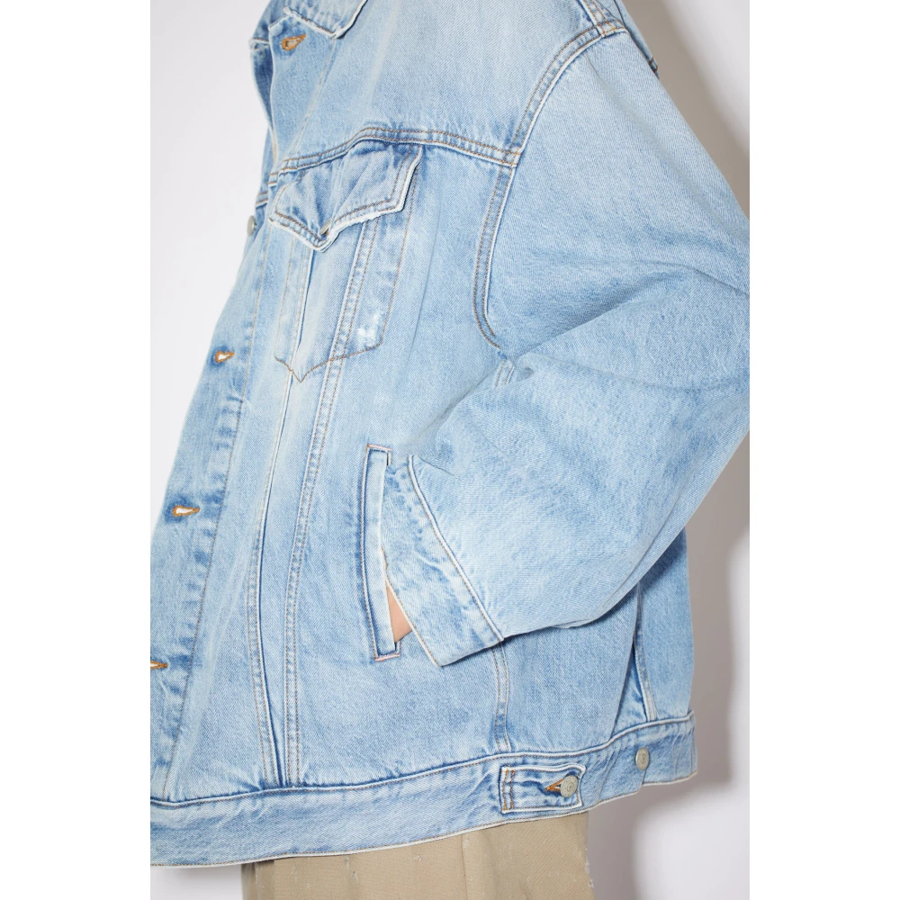 Acne Studios Blauwe Cropped Denim Jas Buitenkleding Blue Heren
