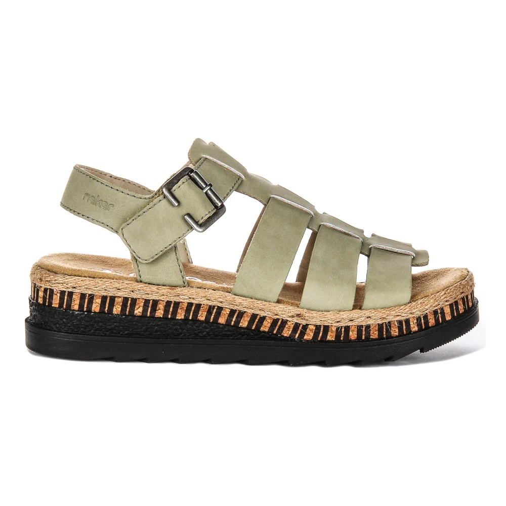 Rieker Women's Green Trainers With Platform Sole