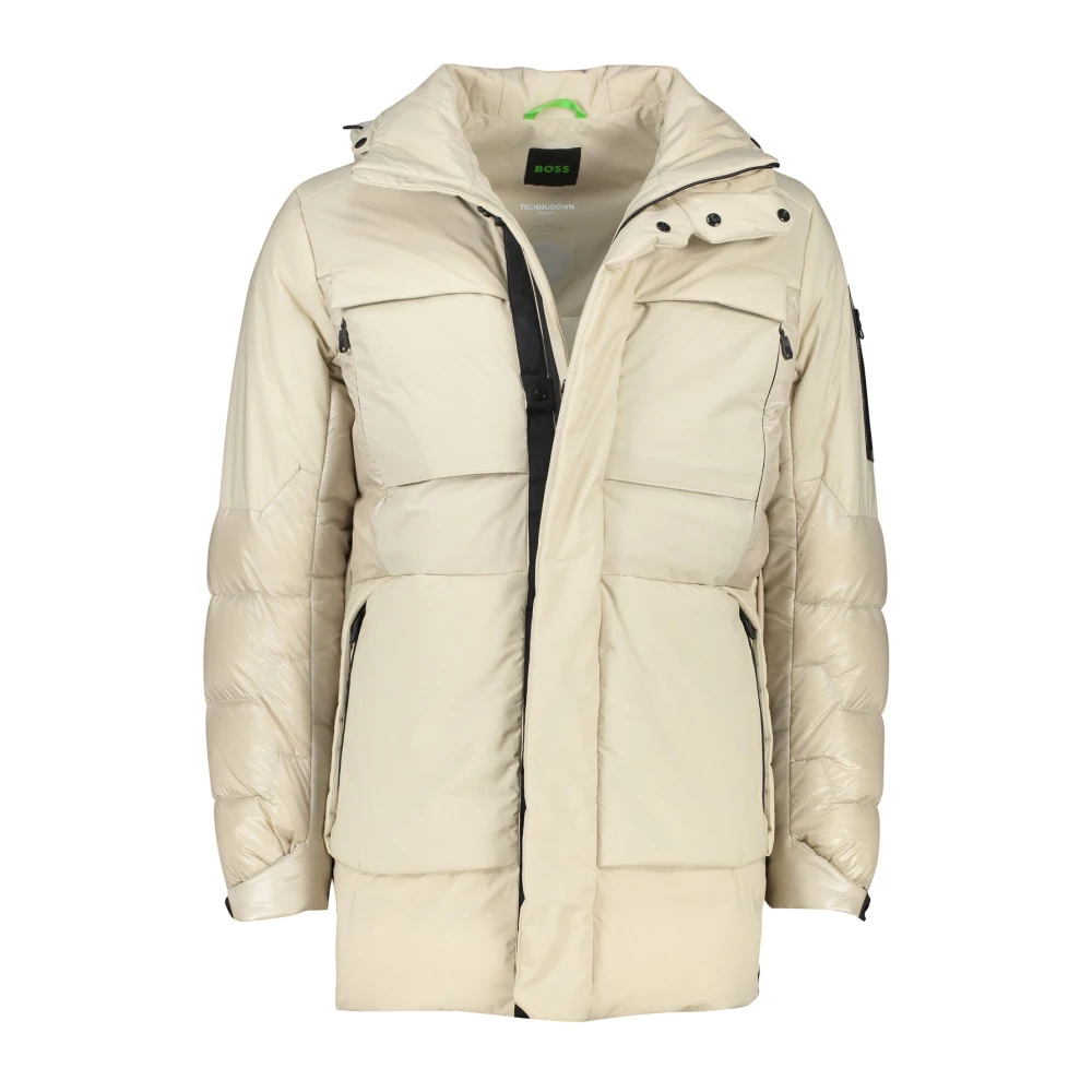 Hugo Boss Beige Winterjas Stijlvol Ontwerp Beige Heren