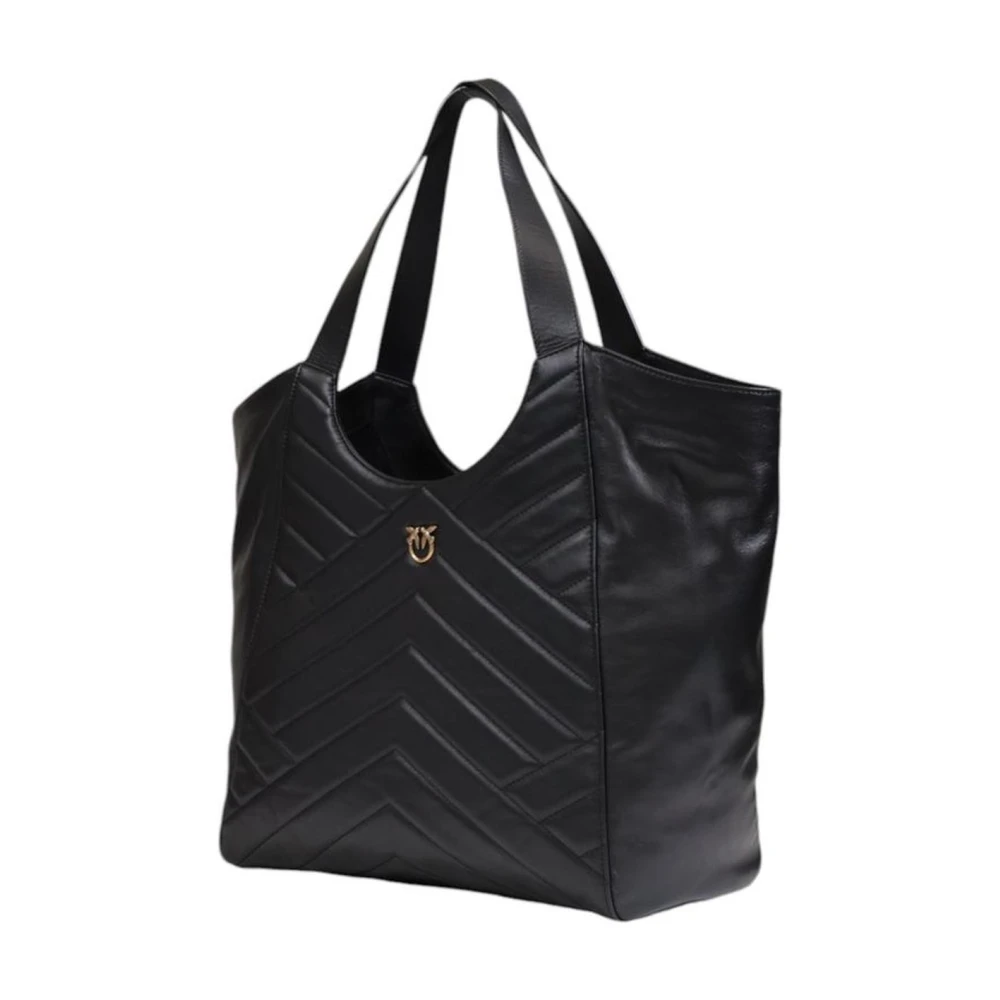 pinko Zwarte Leren Handtas Dames Collectie Black Dames
