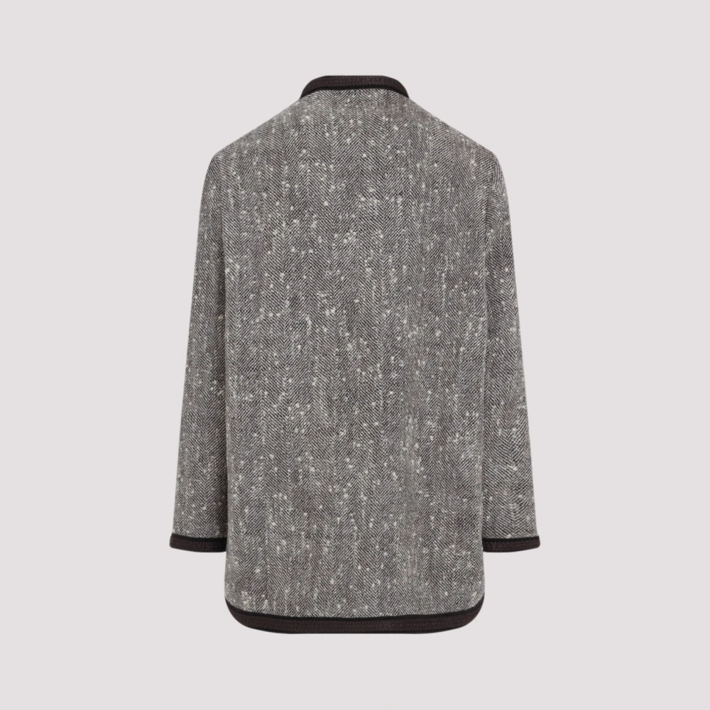 Valentino Bruine Wollen Jas Gray Heren