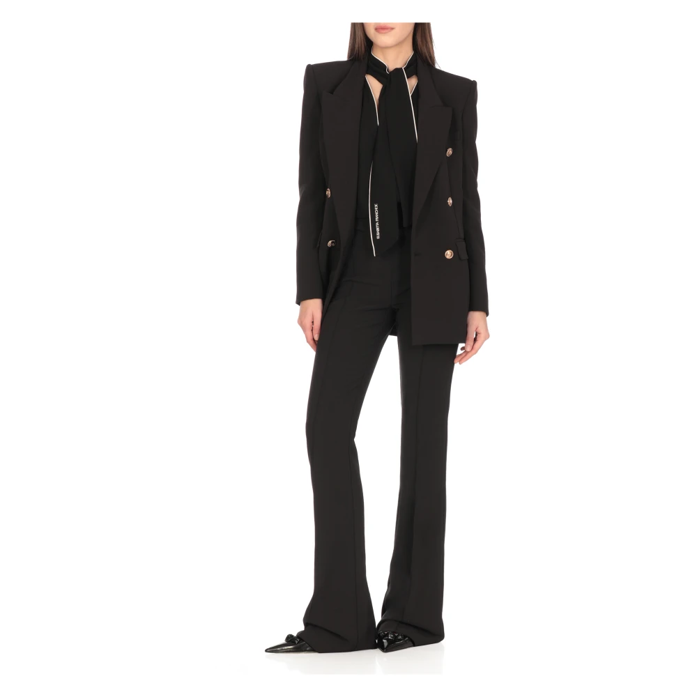 Elisabetta Franchi Zwarte Double Breasted Blazer Vrouw Black Dames