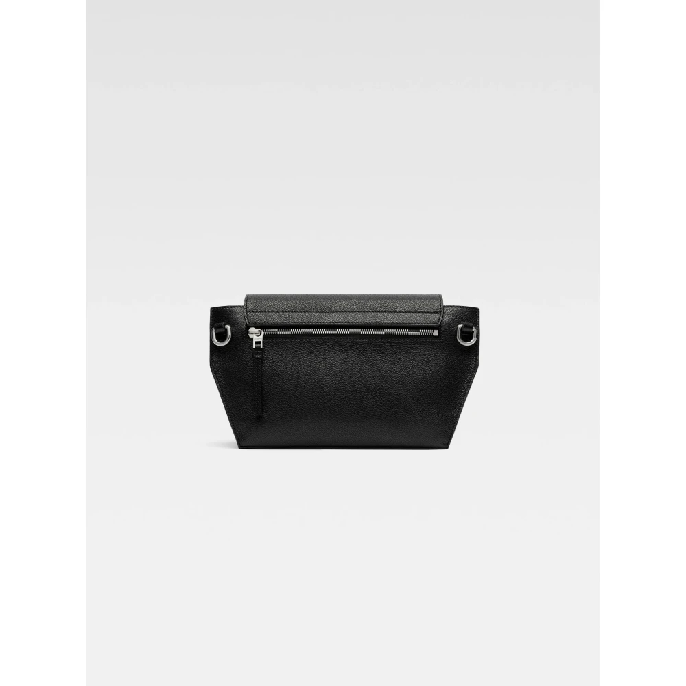 Jacquemus Zwarte leren messenger tas Black Dames