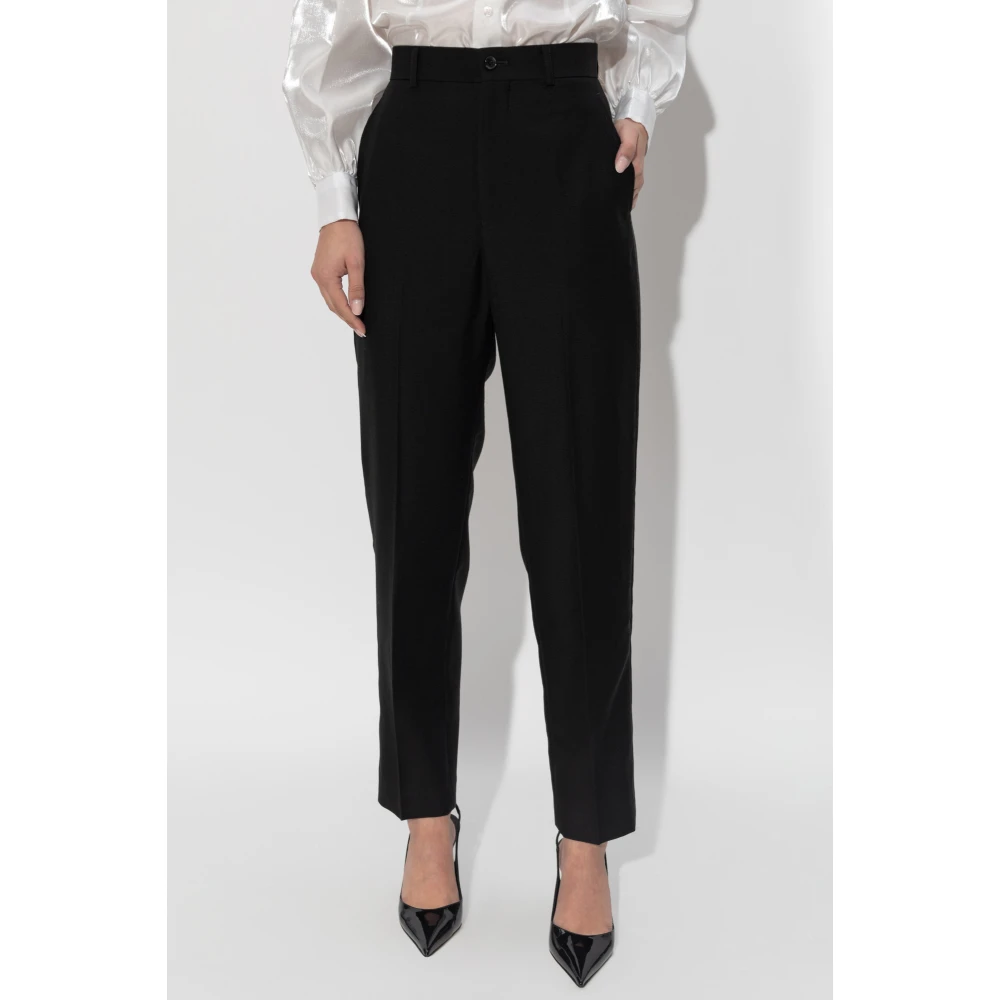 Comme des Garçons Wollen broek met vouw Black Dames