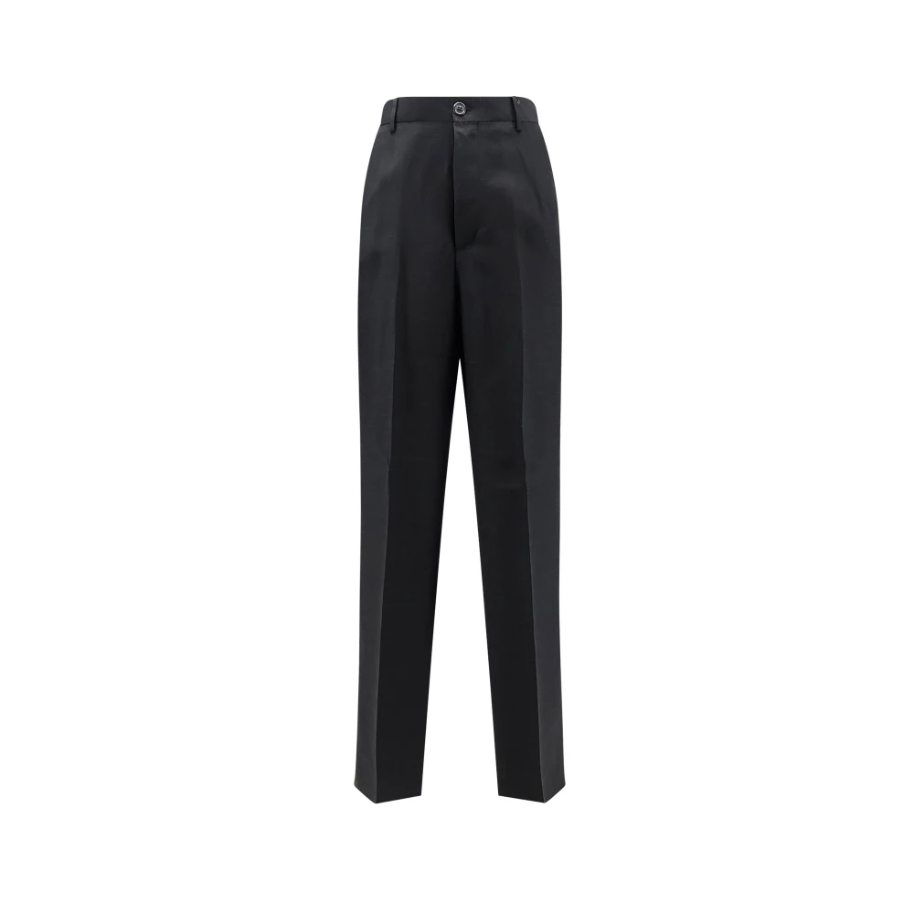 Laneus Men's Black Wide Leg Trousers - Wide Trousers - L - Trousers