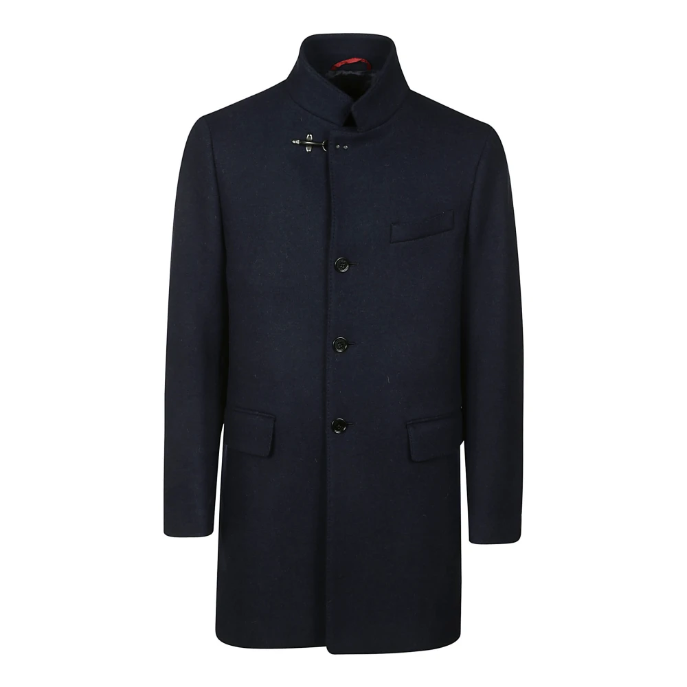 Fay Blue Single-Breasted Coats, Male, L, Single-Breasted Coat