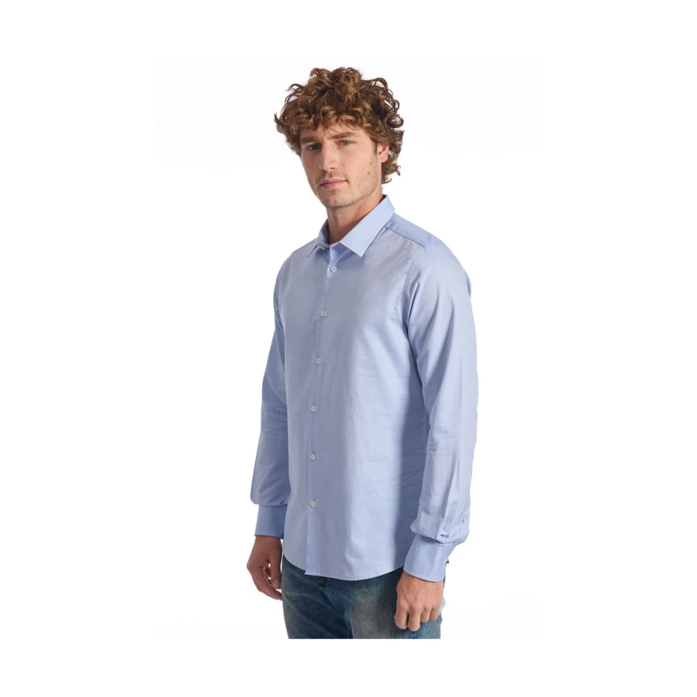 Baldinini Blauw Katoenen Overhemd Slim Fit Met Knopen Blue Heren