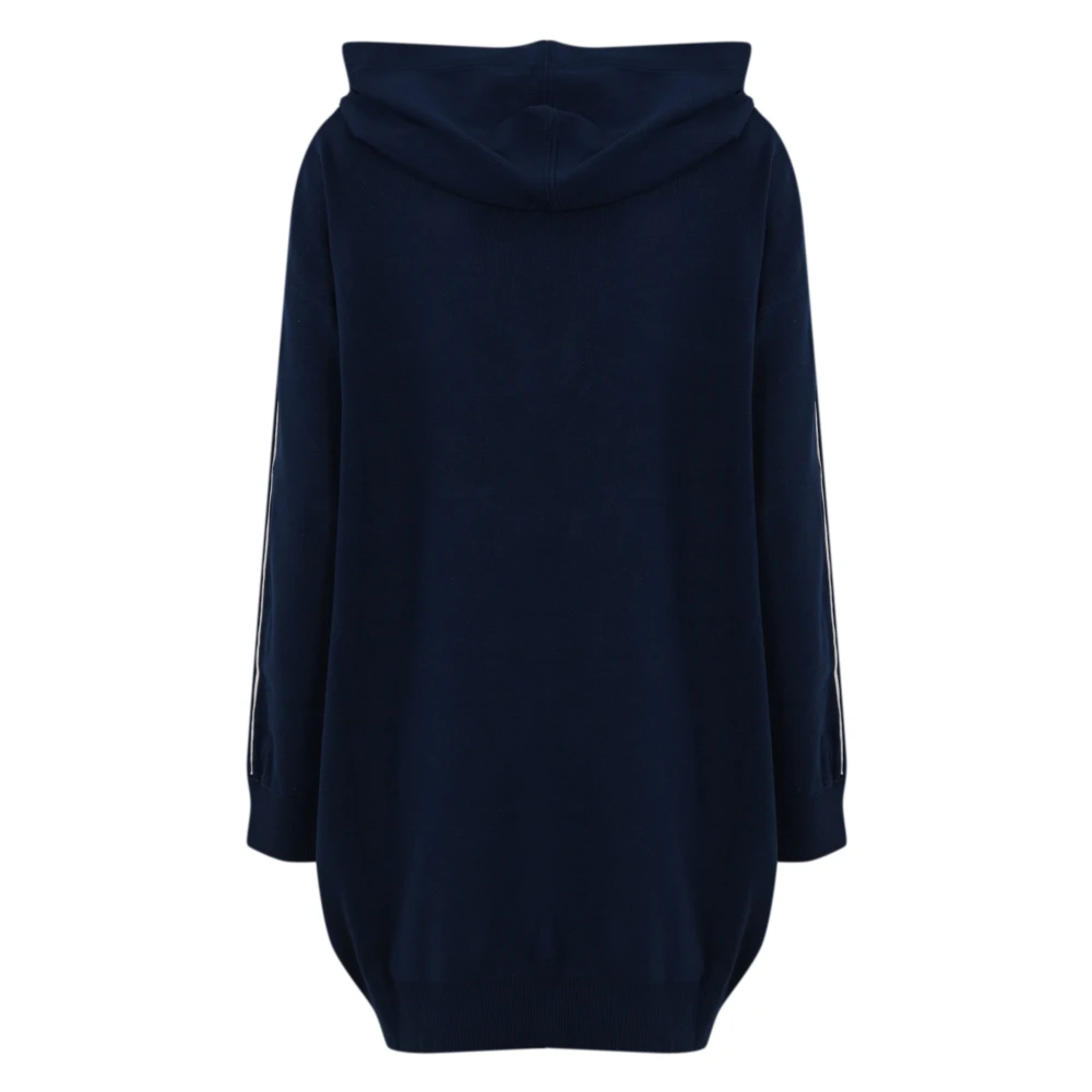 Elisabetta Franchi Korte Viscose Jurk met Capuchon Blue Dames