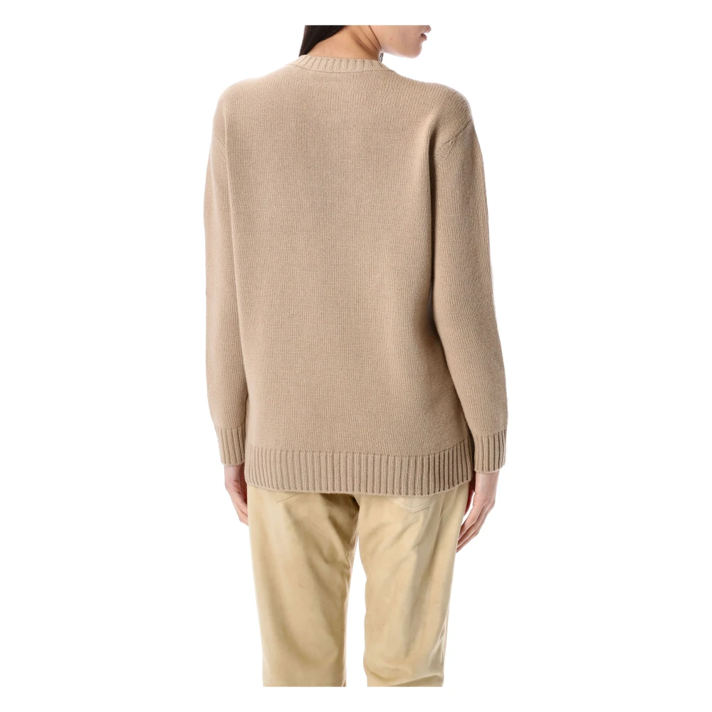 Ralph Lauren Aviator Polo Bear Cashmere Jumper Beige Dames