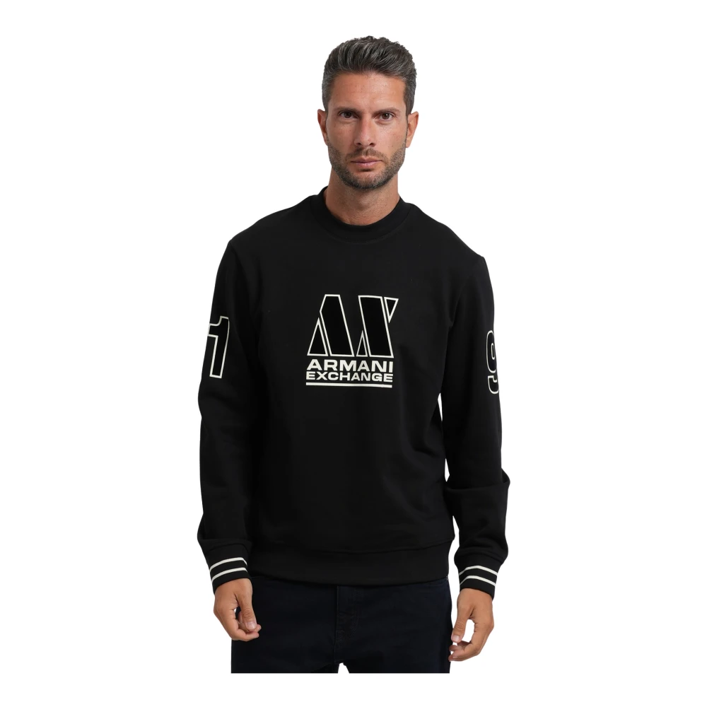 Armani Exchange Black Sweatshirt In Cotton French Terry - Image 2