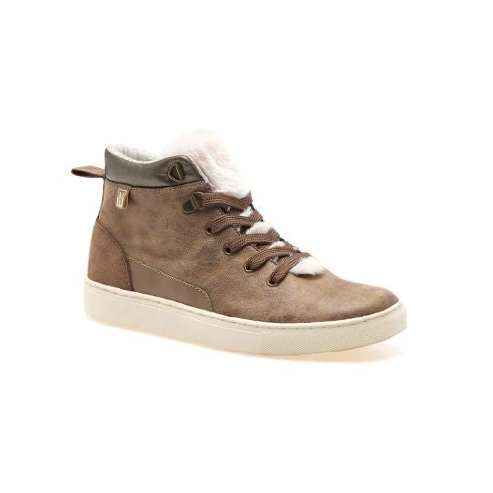 Napapijri Urban Casual Hoge Sneakers Dames Schoenen Bruin