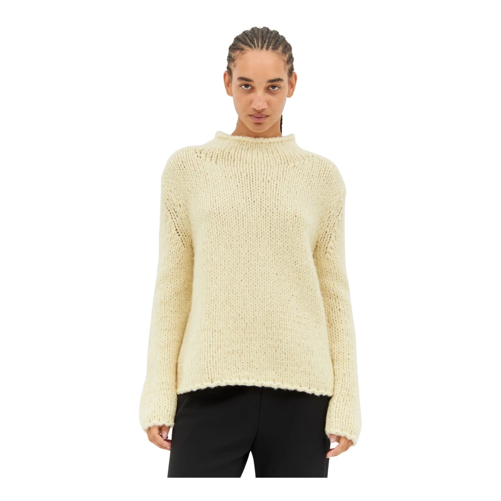 The Row Kasjmier Gebreide Hoge Hals Sweater Yellow Dames