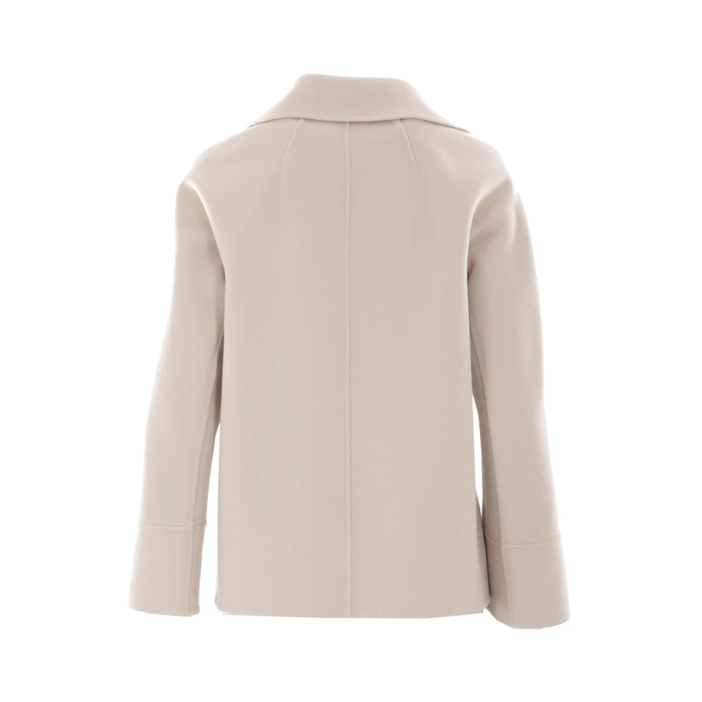 Max Mara Beige dubbelbreasted wollen jas Beige Dames