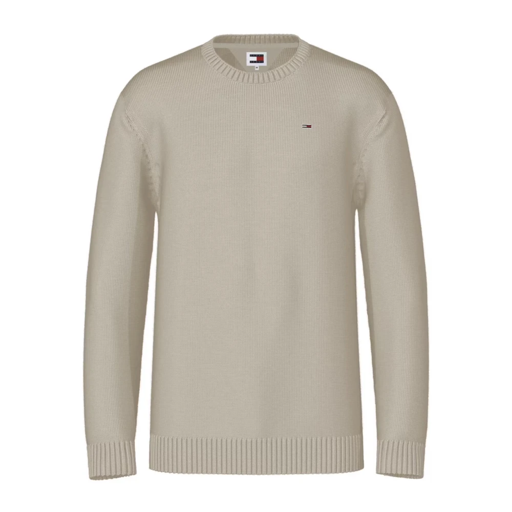 Tommy Jeans Essentials Slim Katoenen Trui Beige Heren