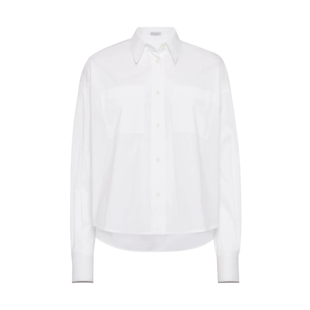 BRUNELLO CUCINELLI Witte Klassieke Overhemd met Knoopsluiting White Dames