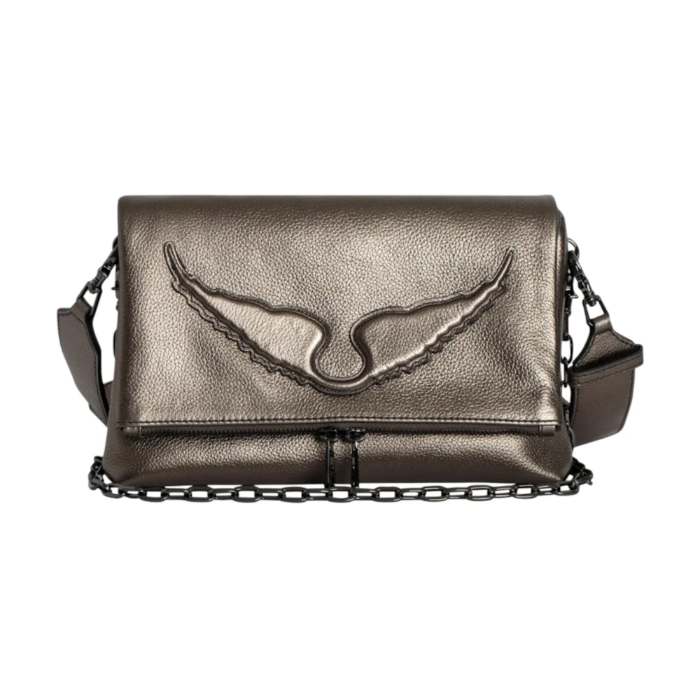 Zadig & Voltaire Grijze leren Rocky tas met afneembare band Gray Dames