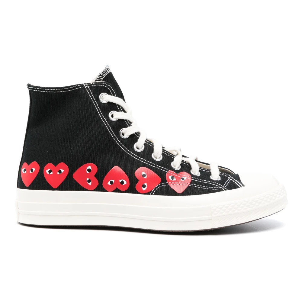 Comme des Garçons Play Chuck Taylor 1970s Hi Top Multiheart Heren Schoenen Zwart