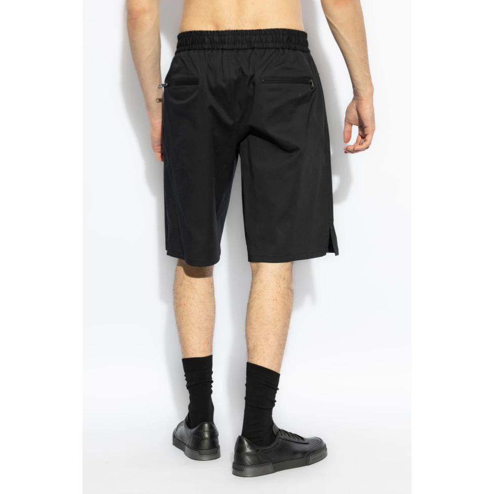 Dolce & Gabbana Katoenen shorts met logo Black Heren