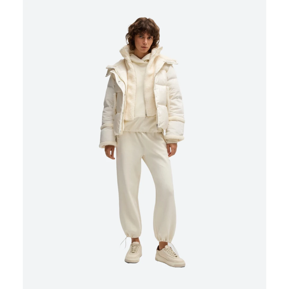 Hugo Boss Waterafstotende donsjack met pluche afwerking White Dames
