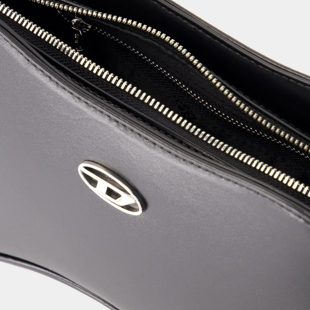 Diesel Zwarte leren schoudertas Black Dames