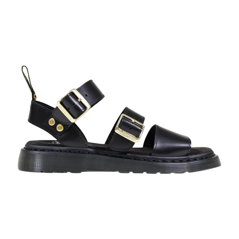 Dr. Martens Black Flat Sandals, Female, 8 Uk, Gryphon Atlas Sandals