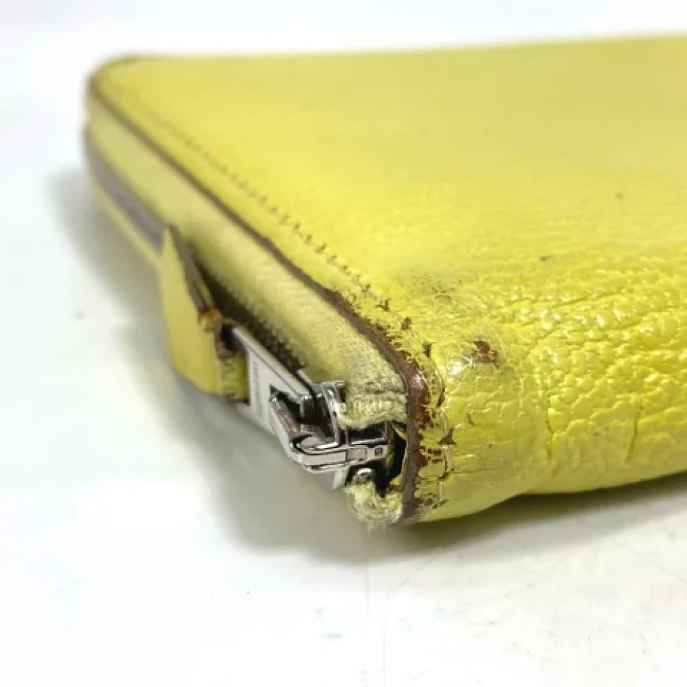 Hermès Vintage Pre-owned Leather wallets Yellow Dames