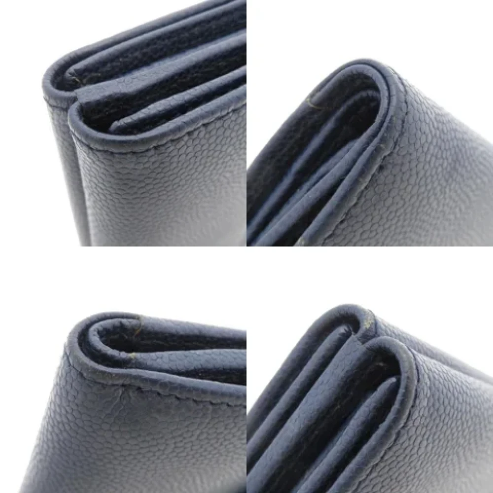 Dior Vintage Pre-owned Leather wallets Blue Dames