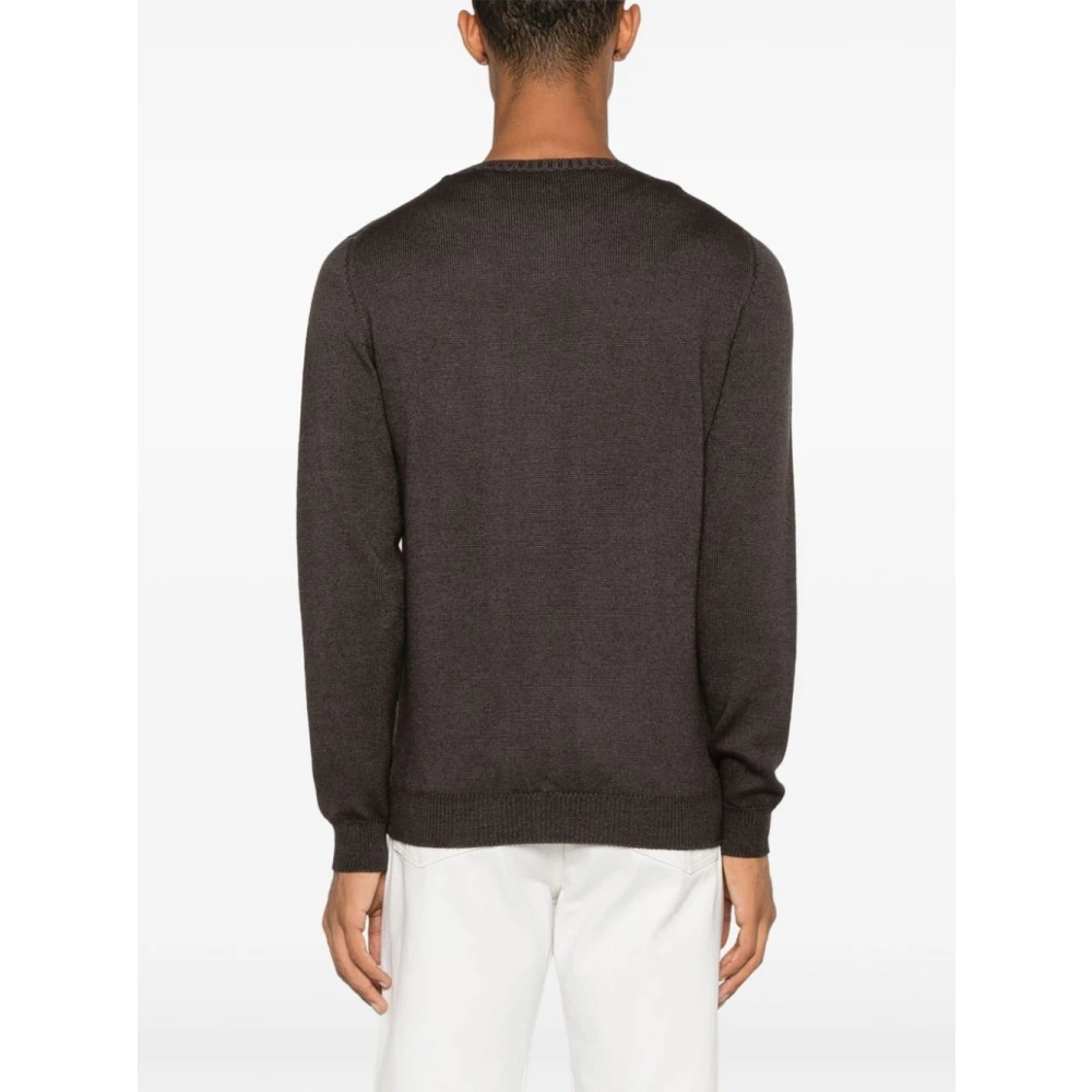 Fedeli Stijlvolle Girocollo Sweaters Brown Heren